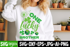 One Lucky Brother SVG | St Patricks SVG | Shamrock SVG Product Image 1