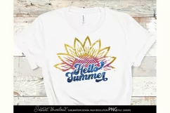 Hello Summer png Sunflower png Retro summer PNG Product Image 3
