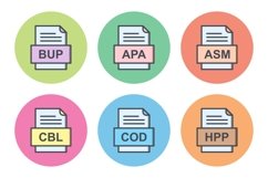 Set Of File Formats Icons Product Image 1