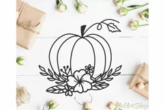 Pumpkin svg, Floral pumpkin svg, Thanksgiving svg cut file Product Image 1