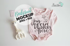 Baby Girl Mockup | Kids New Born Bodysuit Mock Up Product Image 3