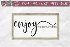 Enjoy The Little Things SVG File, Wood Sign SVG Cut File Product Image 1