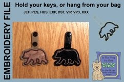 ITH Silhouette Bear Key Fob - Embroidery Design Product Image 2