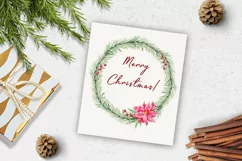 Watercolor Christmas Wreath png Product Image 2