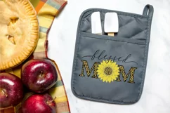 Blessed mom SVG mama Mothers day svg quote sunflower leopard Product Image 4
