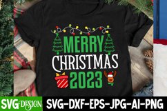 Merry Christmas 2023 SVG Cut File , Christmas SVG Quotes Product Image 1