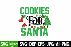 Cookies For Santa SVG Cut File,Cookies For Santa SVG Quotes Product Image 1