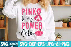 Pink is my Power Color SVG Design,Breast Cancer SVG Design Product Image 2