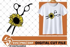 Scissors svg, Sunflower svg, Hair Stylist, Hairdresser svg Product Image 1
