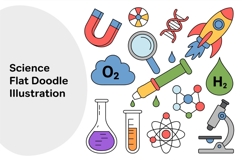 Science Flat Doodle Illustration Product Image 1