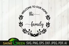 Family Monogram SVG - Welcome to Our Home Round Sign Product Image 2
