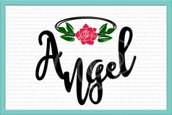 Angel svg, angel text svg, Memorial svg, rose svg Product Image 1