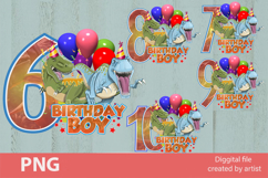 Dinosaurs birthday boy png, birthday dinosaurs png, bundle Product Image 1