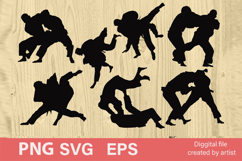 Judokas svg, silhouettes Judo svg, sport judo, bundle svg Product Image 1