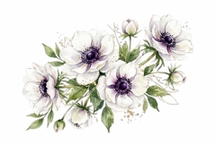 Watercolor soft bouquet with green leaves Product Image 1