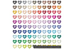 100 Heart Diamond Clip Arts, Love Valentine Clip Arts Product Image 5
