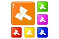 Big sledgehammer icons set vector color Product Image 1