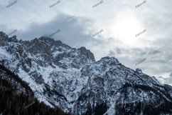 View of Civetta in Dolomite mountains on winter day Product Image 1