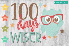 100th Day of School SVG cut file, 100 days wiser owl svg Product Image 1