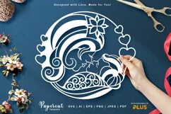 Papercut Mother and Child | Mother's Day with Flowers, Heart Product Image 1