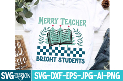 Merry Teacher Bright Students SVG Design,Christmas SVG Product Image 3