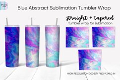 Blue Abstract Sublimation 20 Oz Tumbler Wrap Background Product Image 1