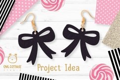 Bow Earrings SVG, Ribbon Earrings svg template, bow svg Product Image 5