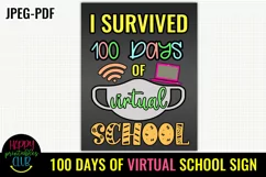 I Survived 100 Days I 100 Days of School Sign Product Image 2