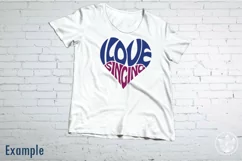I love singing Cut File | Heart Word Art Product Image 2