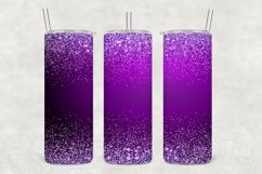 Bright Violet Sparkle Glitter Tumbler Wrap Sublimation Product Image 1
