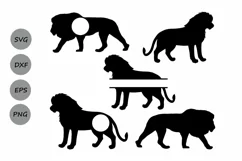 lion SVG, lion monogram svg, lion cut file, animal svg, lion Product Image 2
