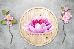 Lotus watercolor Flower, Watercolor Sublimation Design png Product Image 5