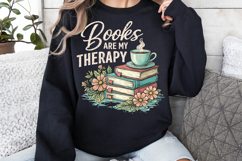 Books Are My Therapy PNG Reading Book Lover Product Image 3