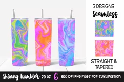 Colorful Marble Skinny Tumbler 20oz Sublimation Designs Product Image 1