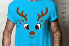 Christmas SVG - Baby Reindeer SVG , Cute Boy Reindeer face Product Image 4