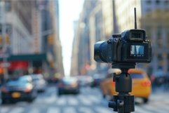 Camera is recording a timelapse video of a busy new york cit Product Image 1
