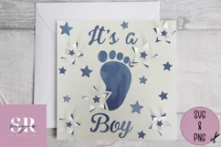 It’s a boy card | Paper cutting | New baby card SVG Product Image 3