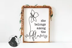 Boho SVG, She Belongs Among the Wildflowers SVG Product Image 1