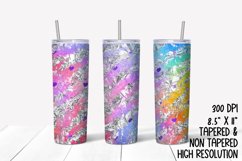 Silver & Rainbow Hearts Sublimation Tumbler Product Image 1