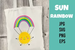 The sun on a rainbow parachute. SVG/PNG/EPS/JPG Product Image 1