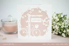 Wedding Bike Card SVG for Cricut and Silhouette Product Image 5