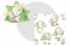 Elephant clipart, Watercolor Baby, Babies. little animal Product Image 2