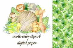 safari animal PNG tropical animals seamless pattern cute Afr Product Image 1