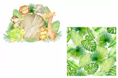safari animal PNG tropical animals seamless pattern cute Afr Product Image 2