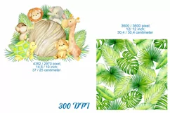 safari animal PNG tropical animals seamless pattern cute Afr Product Image 3