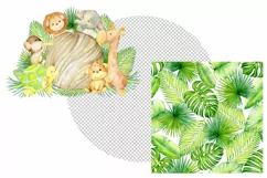 safari animal PNG tropical animals seamless pattern cute Afr Product Image 4
