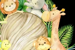 safari animal PNG tropical animals seamless pattern cute Afr Product Image 5