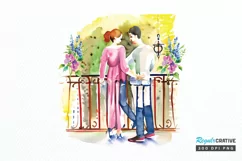 Watercolor The Bride and Groom Sublimation PNG Product Image 1