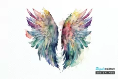 Watercolor Angel's Wings PNG Clipart Product Image 1