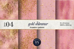 Pink Gold Shimmer Digital Paper, Glitter Texture Product Image 1